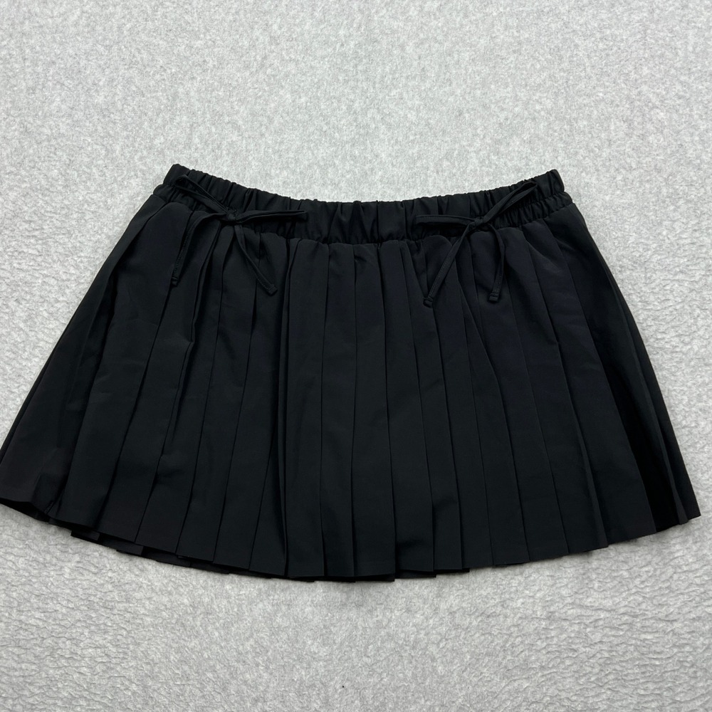 NEW OFFLINE by Aerie Skirt Women Large Black Pleated Athletic Tennis Sport Skort